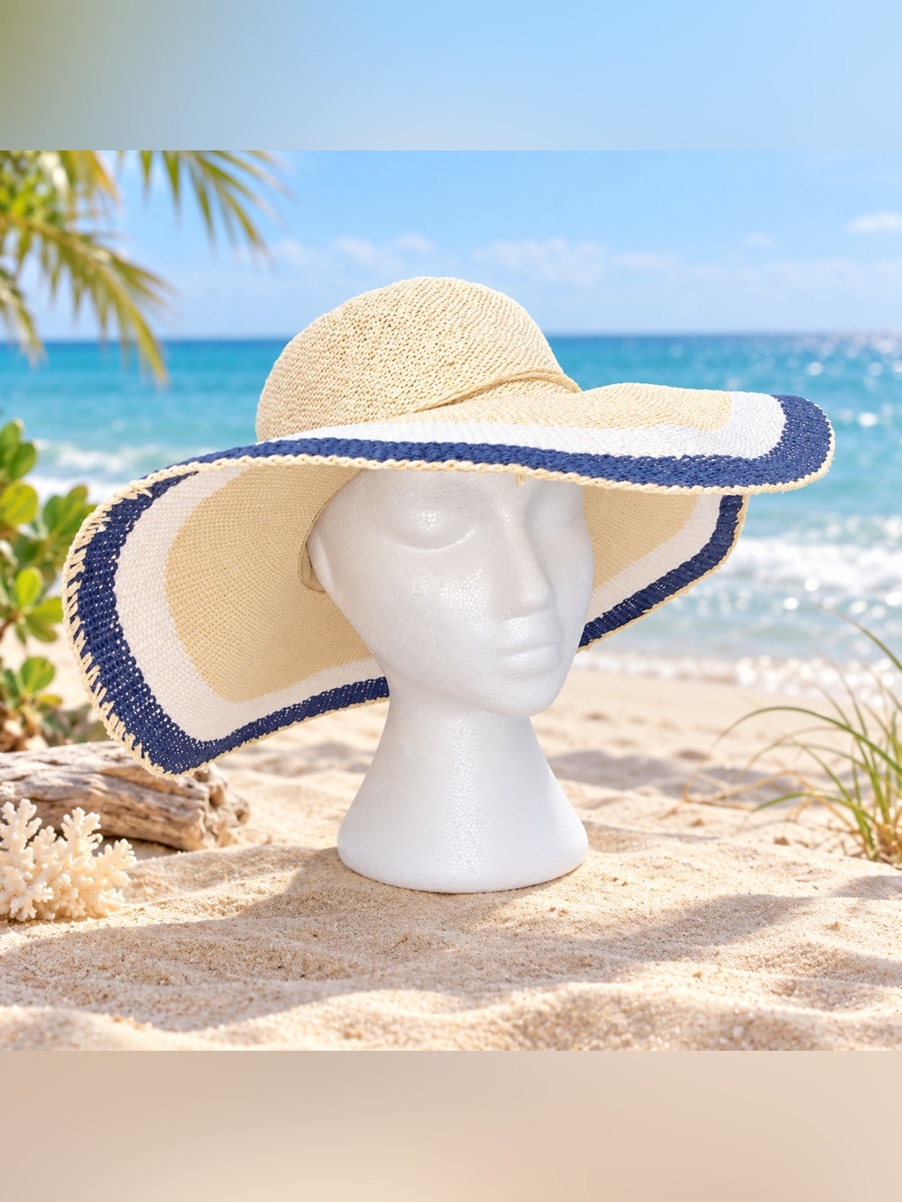 🌞NEW WITH TAGS Jacobson Hat Wide Brim Sun Hat | Navy & White